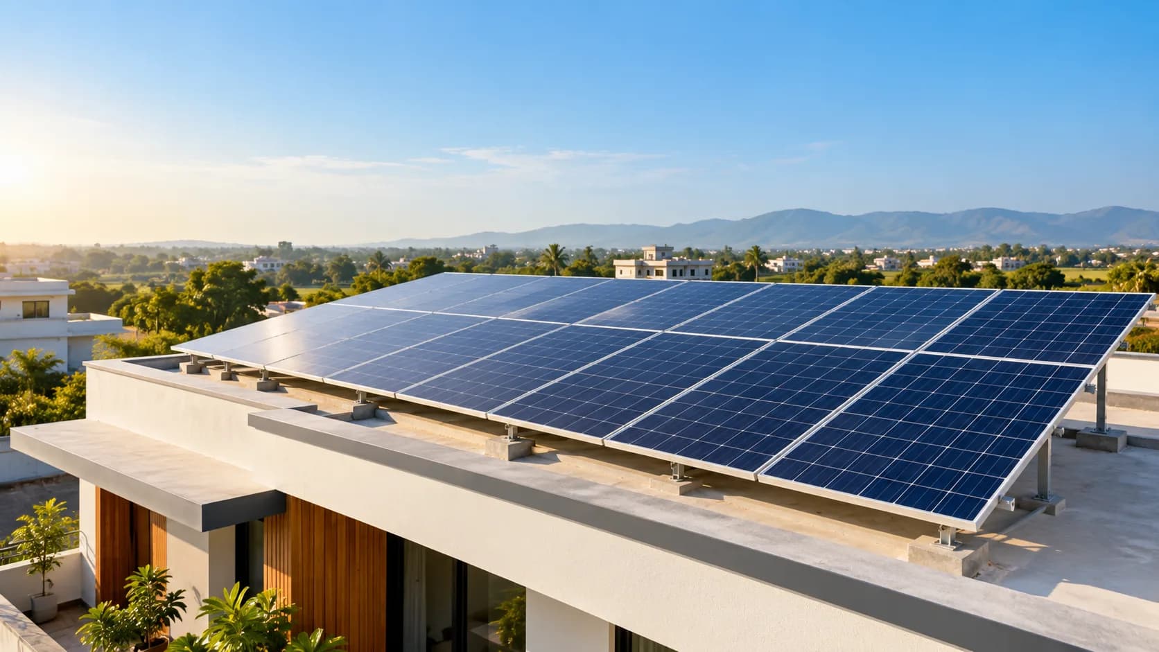 Residential rooftop solar installation under PM Surya Ghar guidance